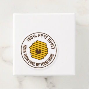 Beehive honeycomb logo favour tags for beekeeper