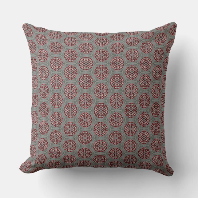 Beehive In Red Circle Design Throw Pillow (Front)