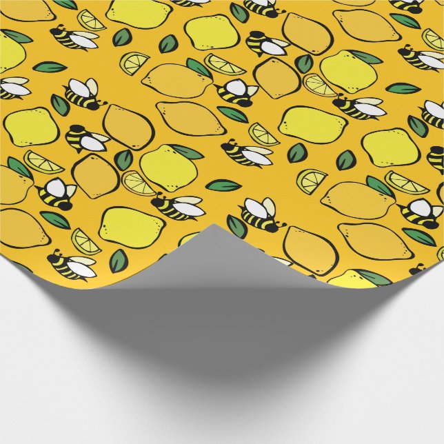 Beehive Lemonade pattern Wrapping Paper (Corner)