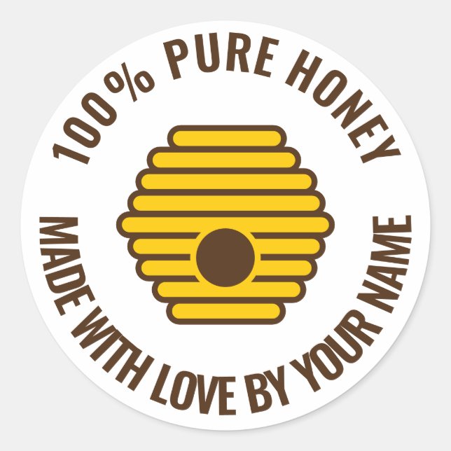 Beehive logo custom honey maker jar stickers (Front)