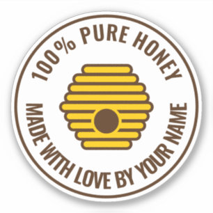 Beehive logo honey making business vinyl stickers