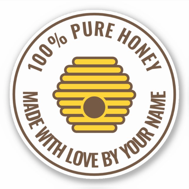 Beehive logo honey making business vinyl stickers (Front)
