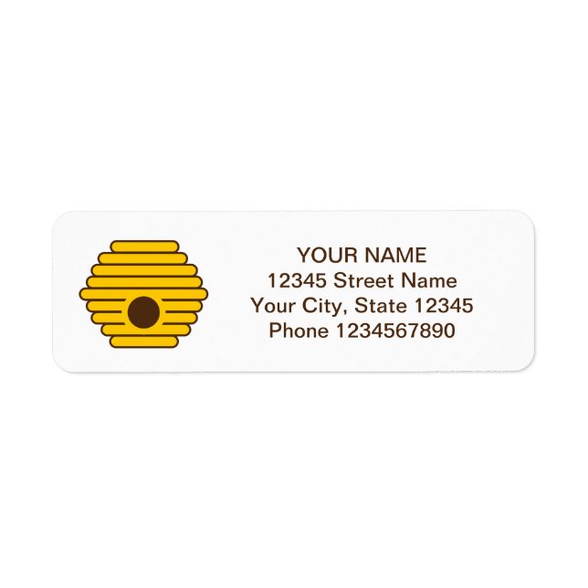 Beehive logo return address labels for beekeeper (Front)