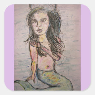 Beehive Mermaid Square Sticker