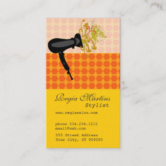 Beehive Pattern Adorable Salon Hair Stylist Dryer Appointment Card