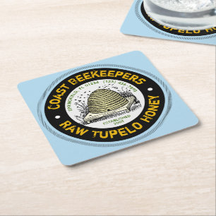 Beehive Tupelo Honey Light Blue Paper Coasters