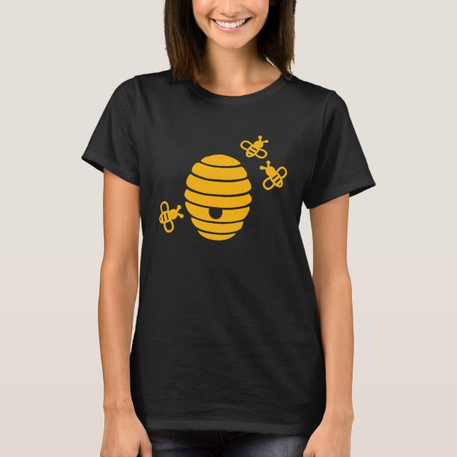 Beehive With Bees T-Shirt (Front)