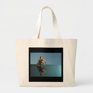 beeing in the water large tote bag