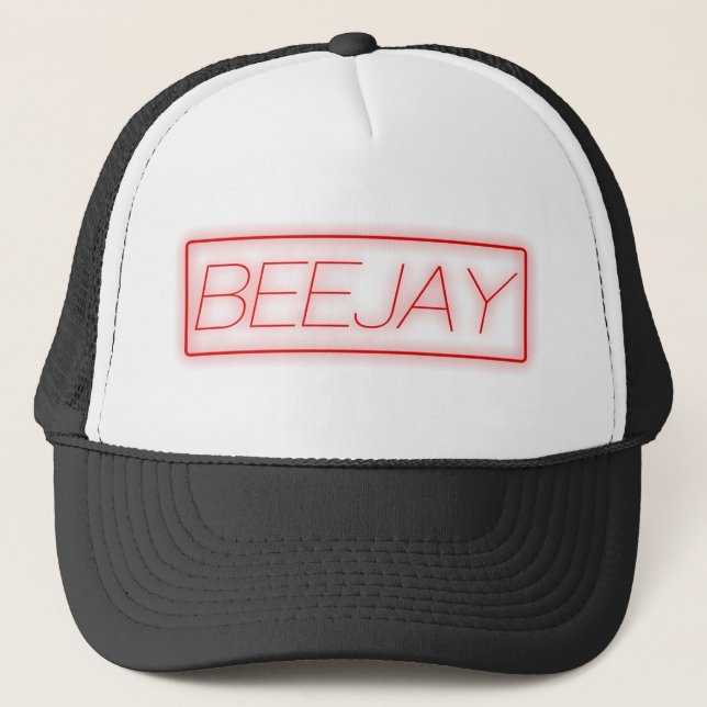 BeeJay Glowing Snapback Trucker Hat (Front)