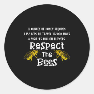 Beekeeng Supplies Honey Bee Hive Bumble Bee Keeper Classic Round Sticker