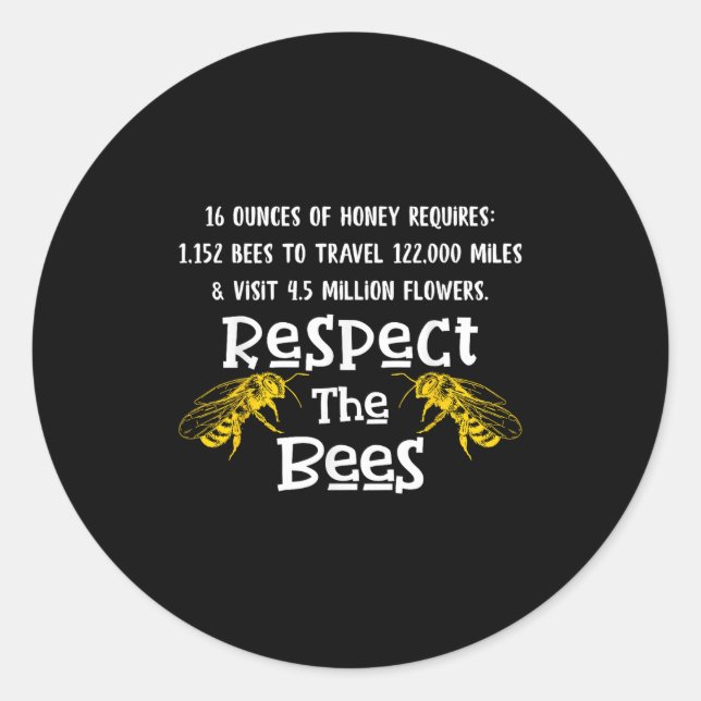 Beekeeng Supplies Honey Bee Hive Bumble Bee Keeper Classic Round Sticker (Front)