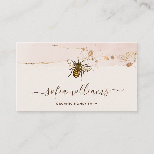 Beekeeper Apiarist Bee Farm Honeybees Honeycomb Bu Business Card (Front)