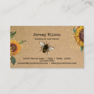 Beekeeper Apiarist Bee Farm Honeybees Honeycomb Bu Business Card