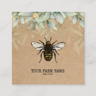 Beekeeper Apiarist Bee Farm Honeybees Honeycomb Bu Square Business Card