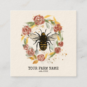 Beekeeper Apiarist Bee Farm Honeybees Honeycomb Bu Square Business Card