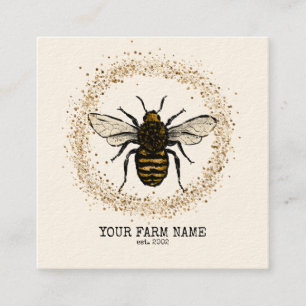 Beekeeper Apiarist Bee Farm Honeybees Honeycomb Bu Square Business Card