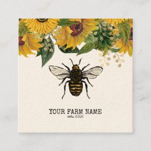 Beekeeper Apiarist Bee Farm Honeybees Honeycomb Bu Square Business Card
