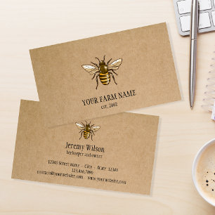 Beekeeper Apiarist Bee Farm Honeybees Honeycomb Business Card