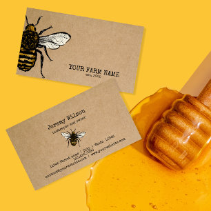 Beekeeper Apiarist Bee Farm Honeybees Honeycomb Business Card
