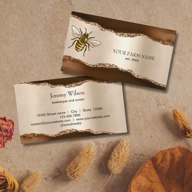 Beekeeper Apiarist Bee Farm Honeybees Honeycomb Business Card (Creator Uploaded)