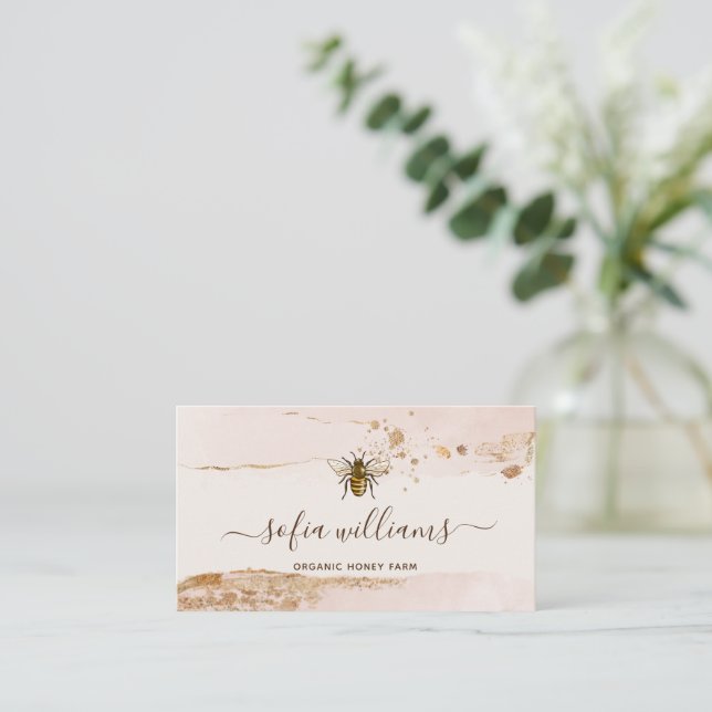 Beekeeper Apiarist Bee Farm Honeybees Honeycomb Business Card (Standing Front)