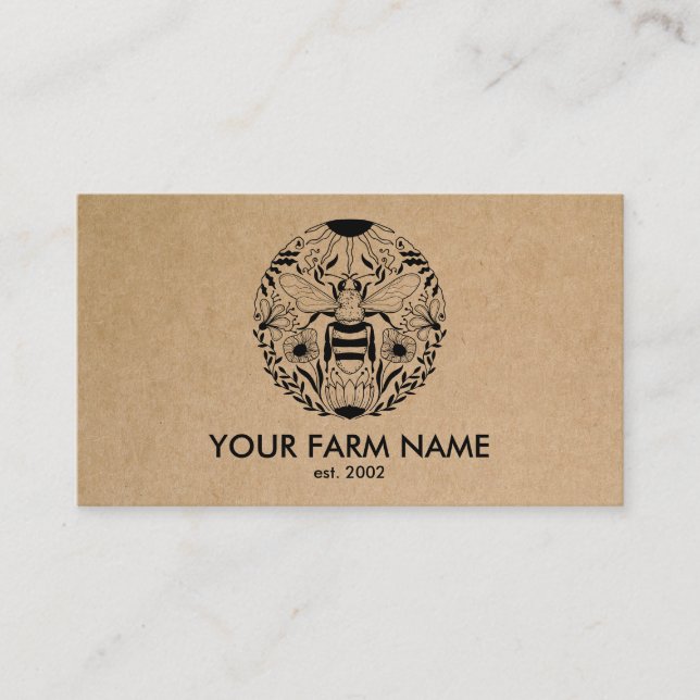 Beekeeper Apiarist Bee Farm Honeybees Honeycomb Business Card (Front)