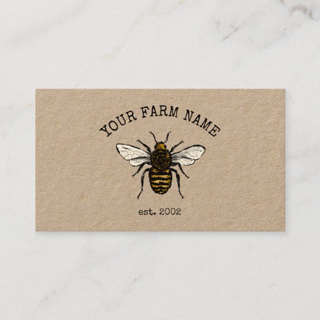 Beekeeper Apiarist Bee Farm Honeybees Honeycomb Business Card (Front)