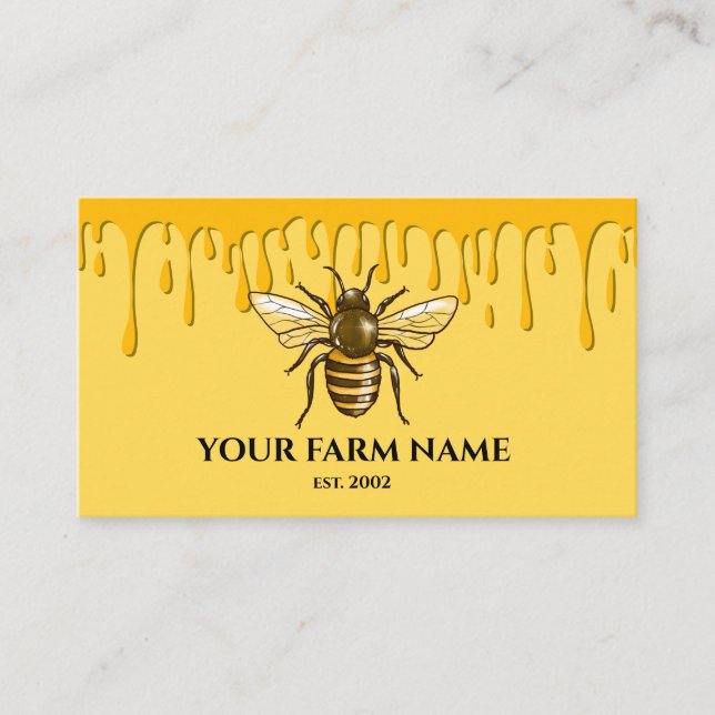 Beekeeper Apiarist Bee Farm Honeybees Honeycomb Business Card (Front)