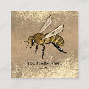 Beekeeper Apiarist Bee Farm Honeybees Honeycomb Sq Square Business Card