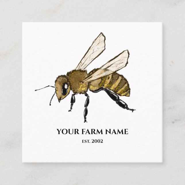 Beekeeper Apiarist Bee Farm Honeybees Honeycomb Sq Square Business Card (Front)