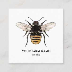 Beekeeper Apiarist Bee Farm Honeybees Honeycomb Sq Square Business Card