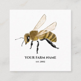 Beekeeper Apiarist Bee Farm Honeybees Honeycomb Sq Square Business Card