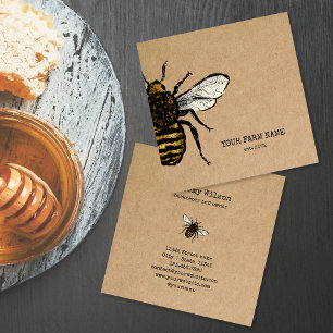 Beekeeper Apiarist Bee Farm Honeybees Honeycomb Square Business Card