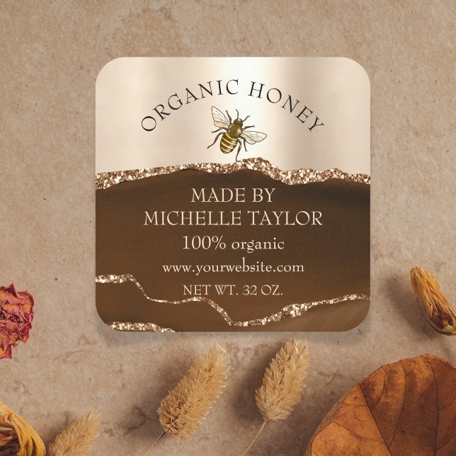 Beekeeper Apiarist Bee Farm Honeybees Honeycomb Square Sticker (Creator Uploaded)
