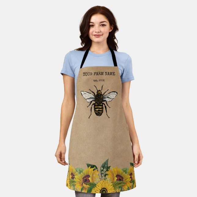 Beekeeper Apiarist Bee Farm Honeybees Honeycomb  T Apron (Worn)
