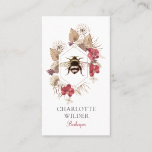 Beekeeper Apiary Bee Floral Business Card