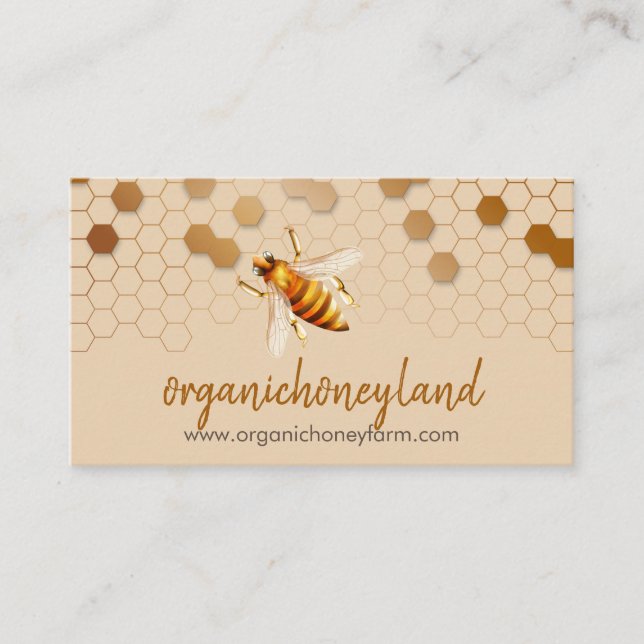 Beekeeper Apiary Honeycomb Business Card (Front)