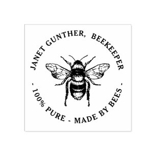 Beekeeper Apiary Stamp with Honeybee