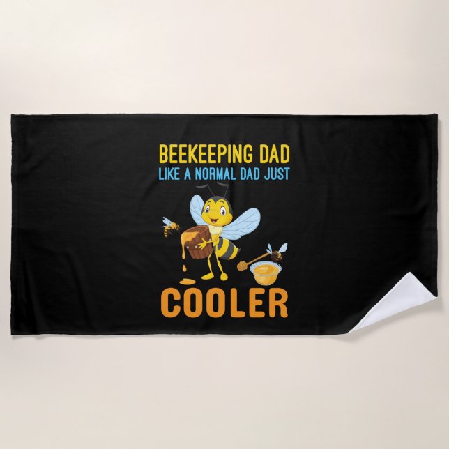 Beekeeper Art BeeKeeping Dad Beach Towel (Front)
