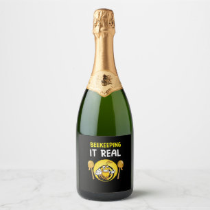 Beekeeper Art BeeKeeping It Real Sparkling Wine Label