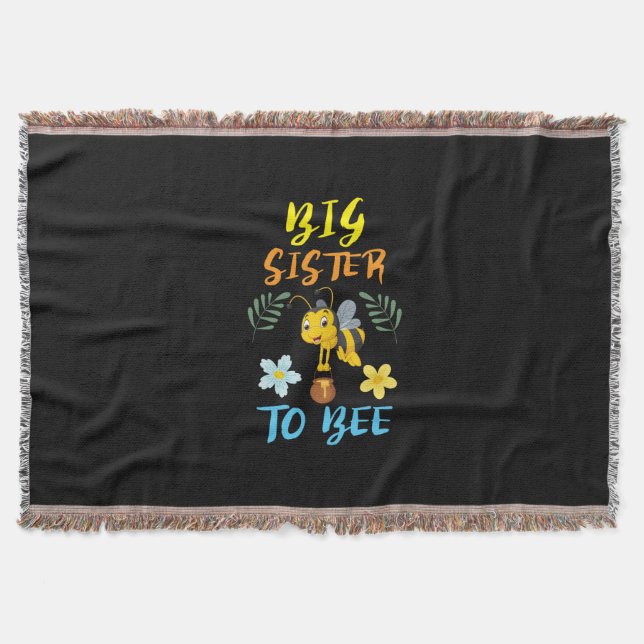 Beekeeper Art Big Sister To Bee Throw Blanket (Front)