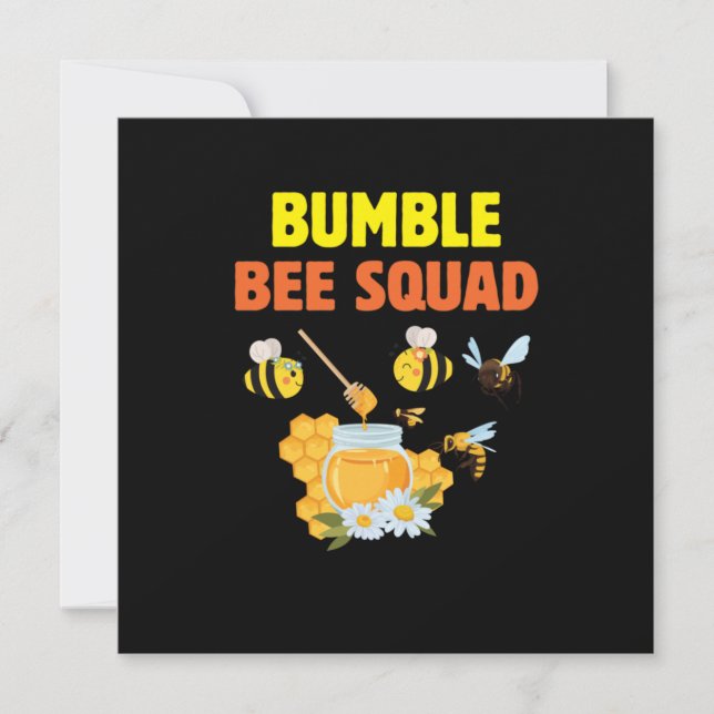 Beekeeper Art Bumble Bee Squad 2 Holiday Card (Front)