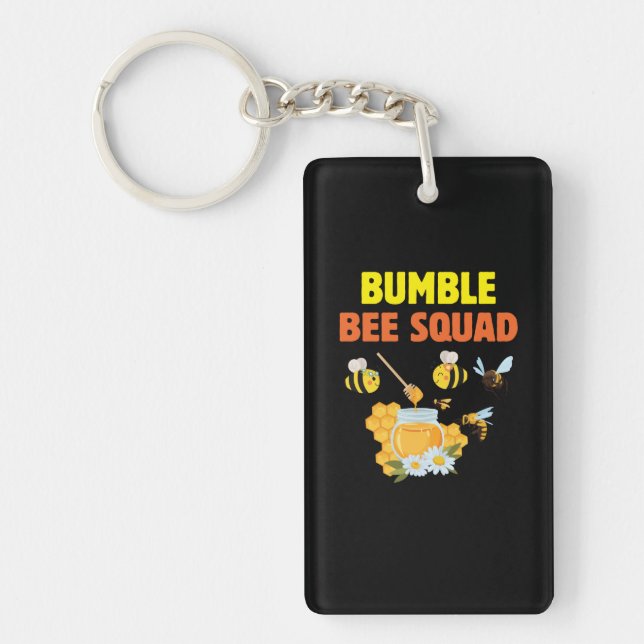 Beekeeper Art Bumble Bee Squad 2 Key Ring (Front)