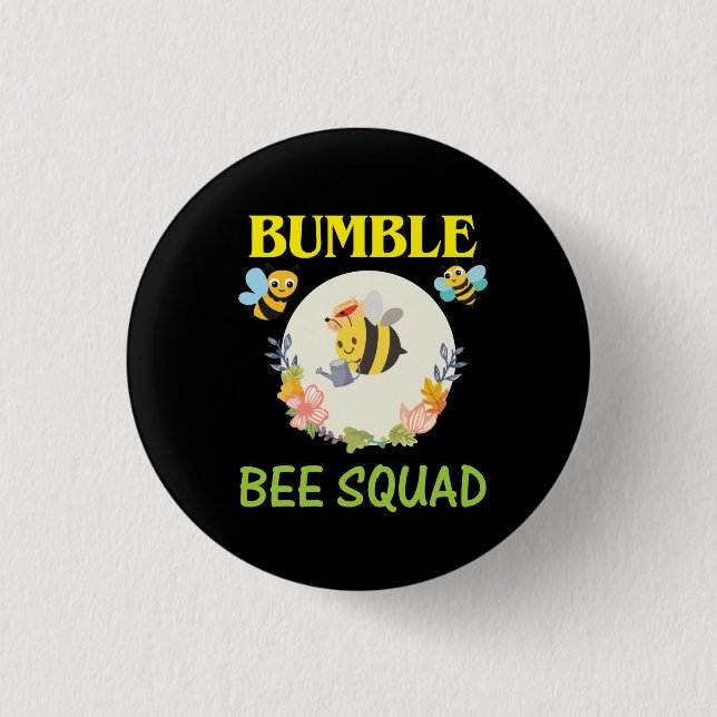 Beekeeper Art Bumble Bee Squad 3 Cm Round Badge (Front)