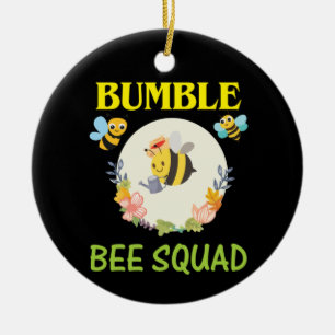 Beekeeper Art Bumble Bee Squad Ceramic Tree Decoration