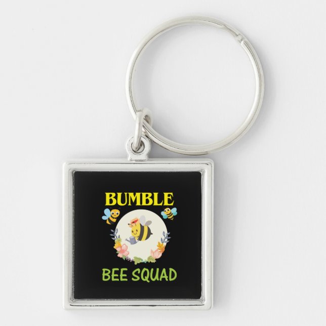 Beekeeper Art Bumble Bee Squad Key Ring (Front)