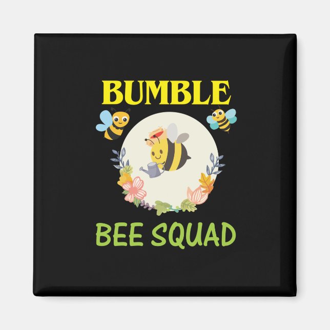 Beekeeper Art Bumble Bee Squad Magnet (Front)