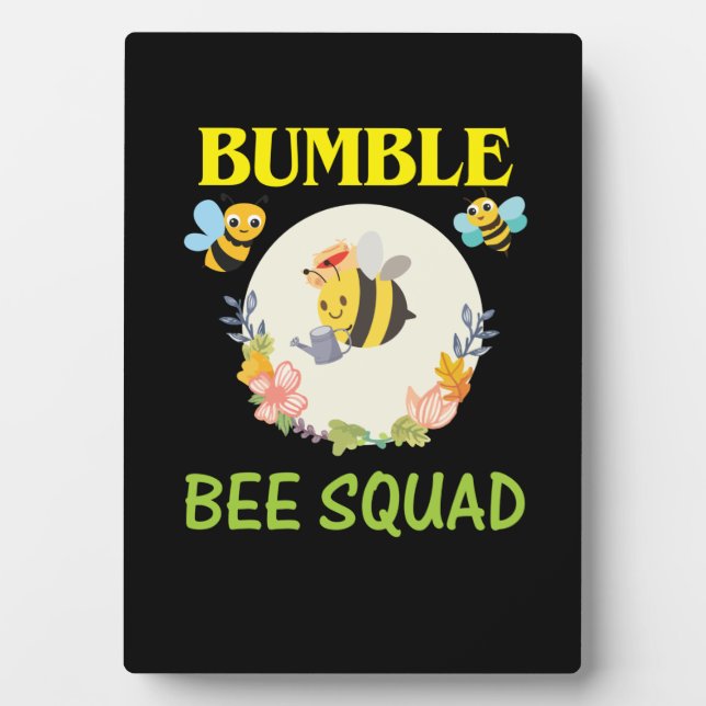 Beekeeper Art Bumble Bee Squad Plaque (Front)
