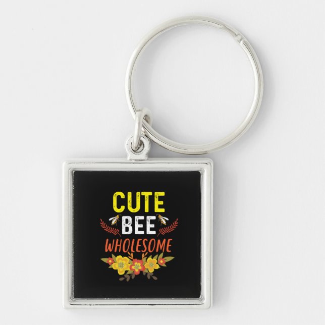 Beekeeper Art Cute Bee Wholesome Key Ring (Front)