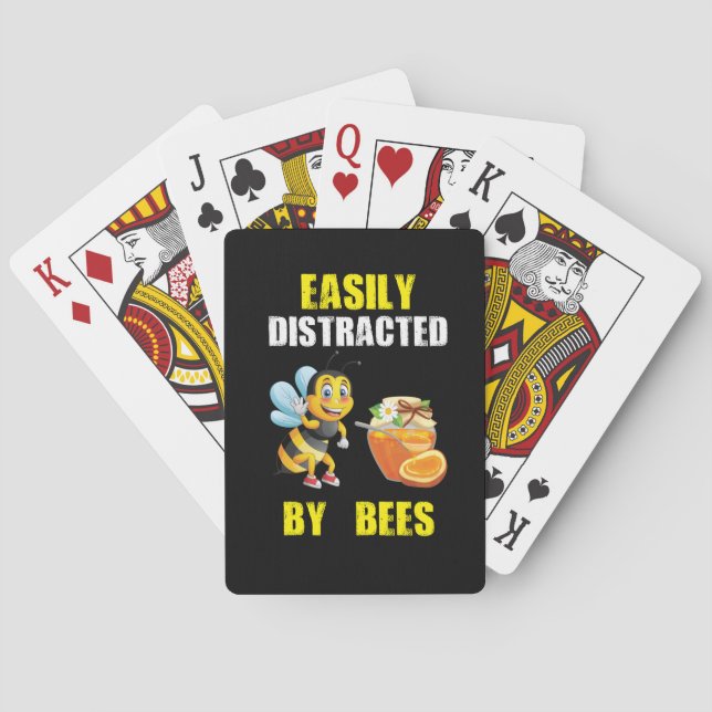 Beekeeper Art Easily Distracted By Bees Playing Cards (Back)